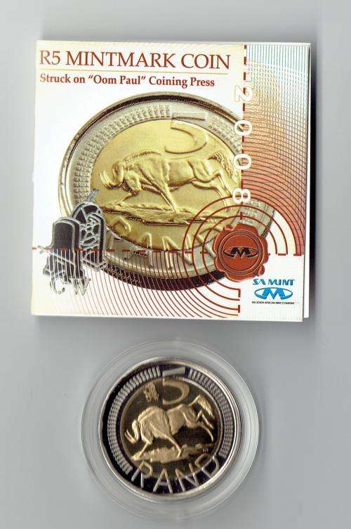 Special Circulation Commemorative Coins FIVE RAND OOM PAUL 2008 For